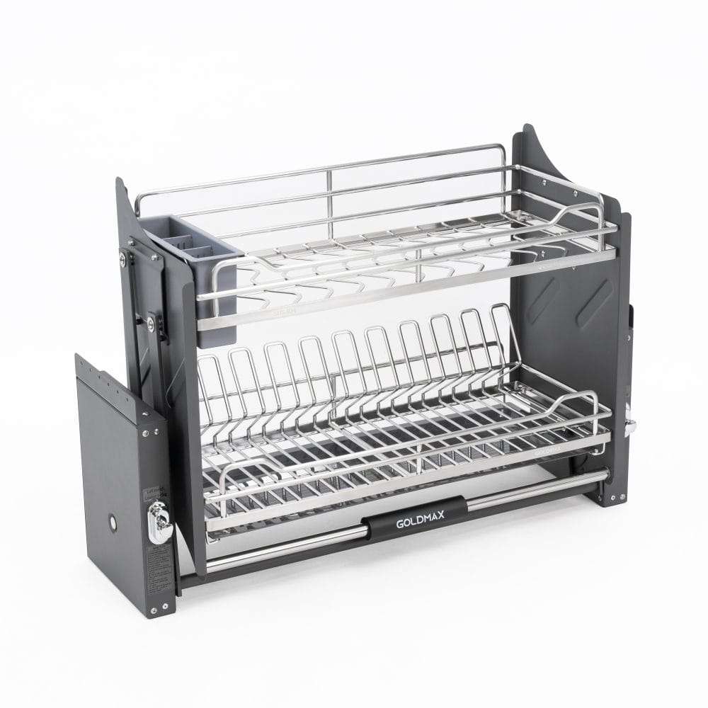 Giá bát đĩa nâng hạ oval inox 304 phụ kiện tủ bếp trên