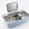 Chậu bán nguyệt cao cấp goldmax , đúc nguyên khối , vân ca-rô chống xước inox 304