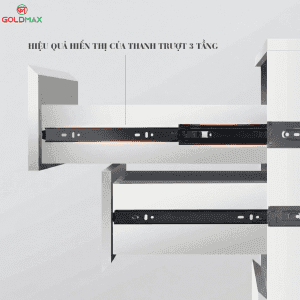 ray bi 3 tầng giảm chấn phụ kiện tủ bếp goldmax