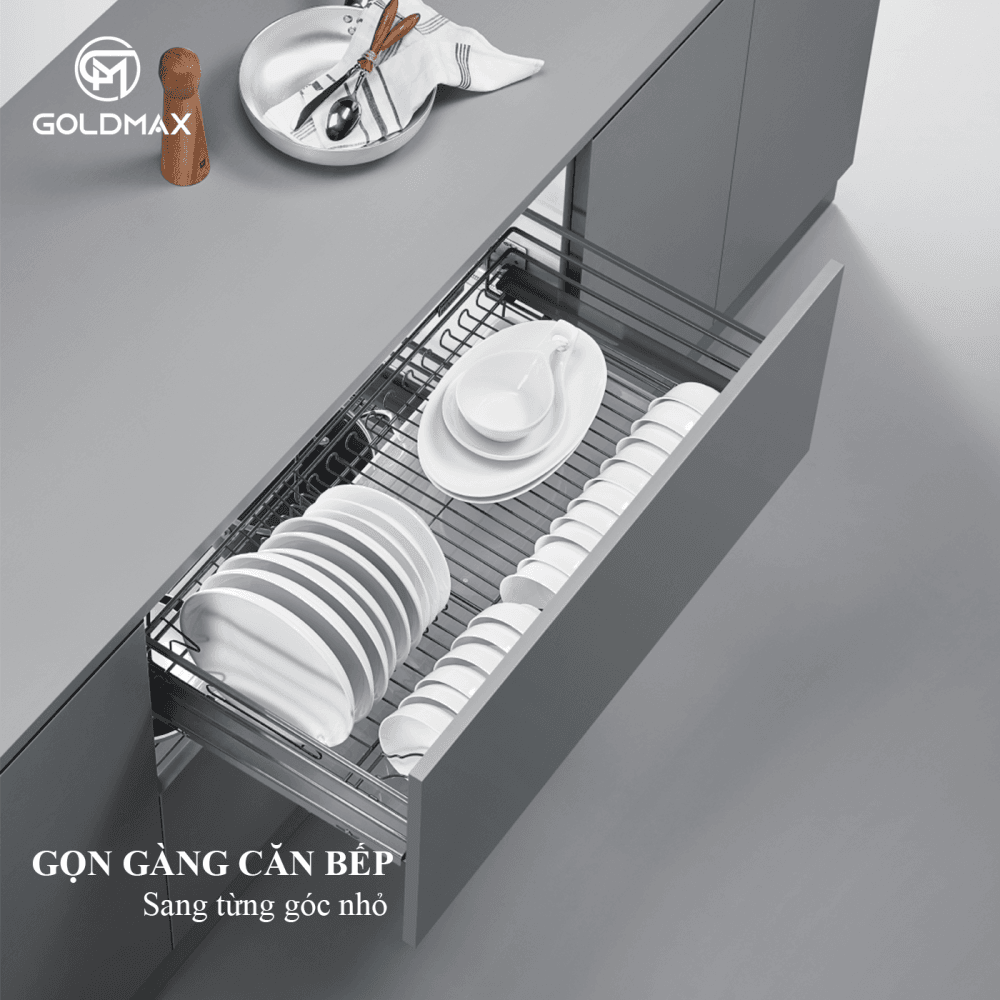 Giá để xoong nồi tủ bếp cao cấp chính hãng goldmax