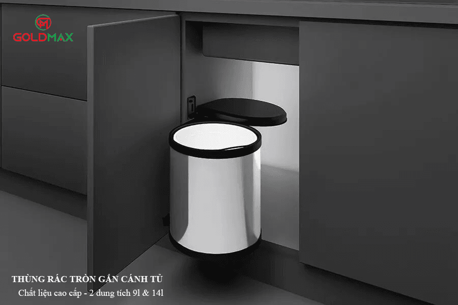 Thùng Rác Tròn Gắn Cánh, Phụ Kiện Tủ Bếp Thông Minh
