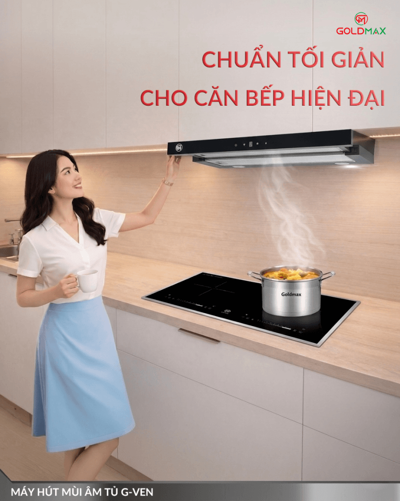 Máy hút mùi âm tủ goldmax G-Ven màu đen kích thước 600 700mm