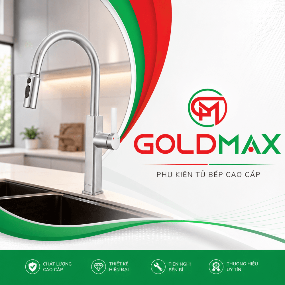 vòi dây rút nóng lạnh inox 304 cao cấp Goldmax
