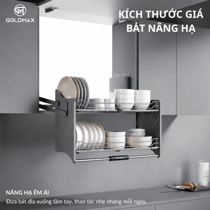 kích thước giá bát nâng hạ