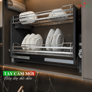 Nan dẹt inox 304 và khay hứng nước bọc viền của giá bát Goldmax GEDL