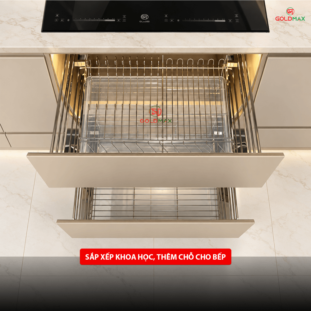Giá để xoong nồi tủ bếp dưới
