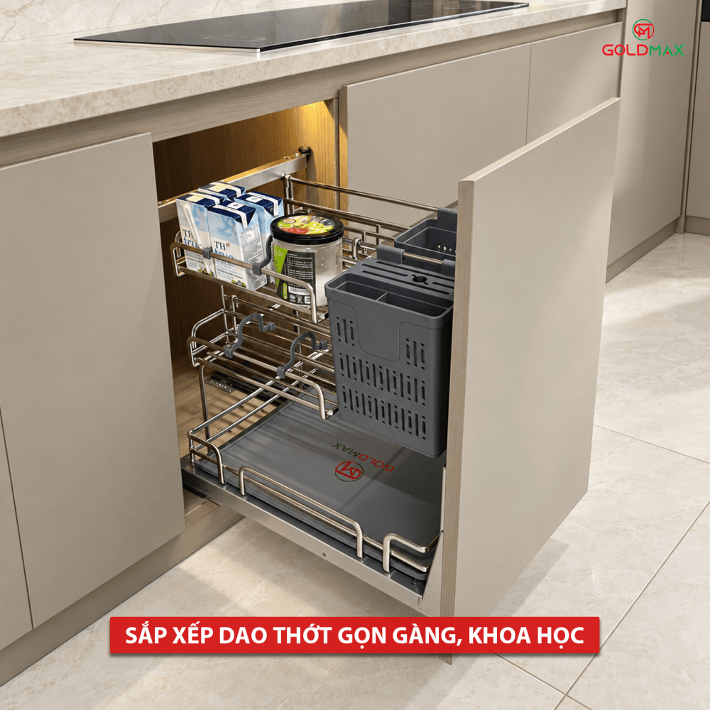 Giá để dao thớt gia vị đa năng tủ bếp dưới