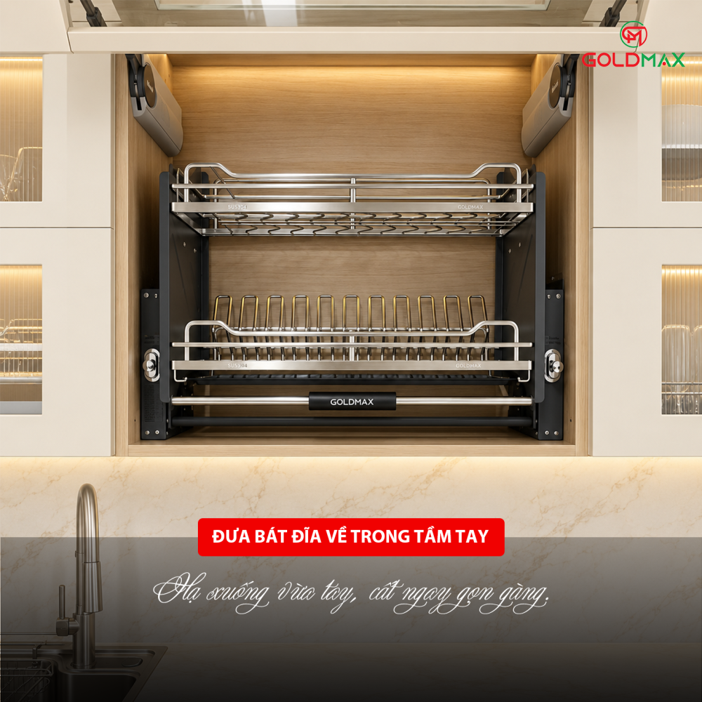 	dọn dẹp gian bếp gọn gàng đón Tết với phụ kiện tủ bếp inox 304